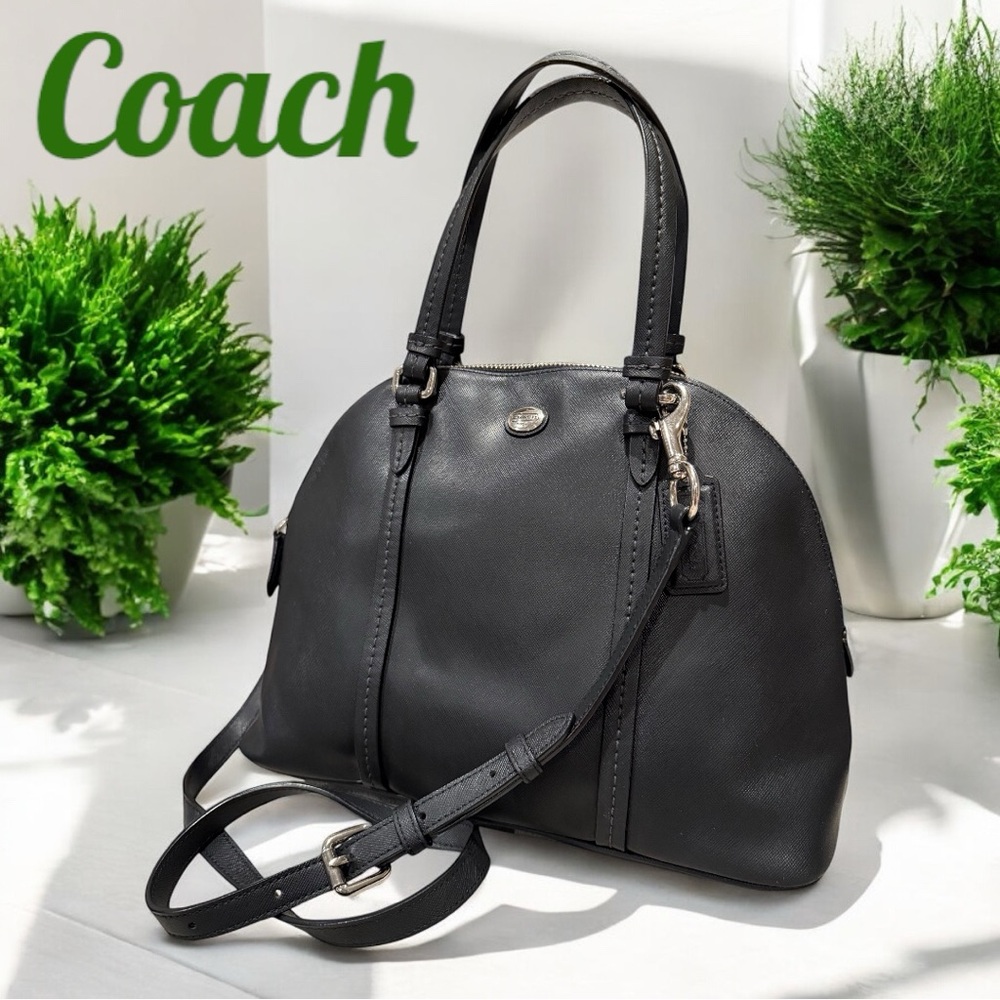 Coach Black Peyton Cora Domed Satchel Convertible Crossbody EUC with Dust Bag - Picture 4 of 15